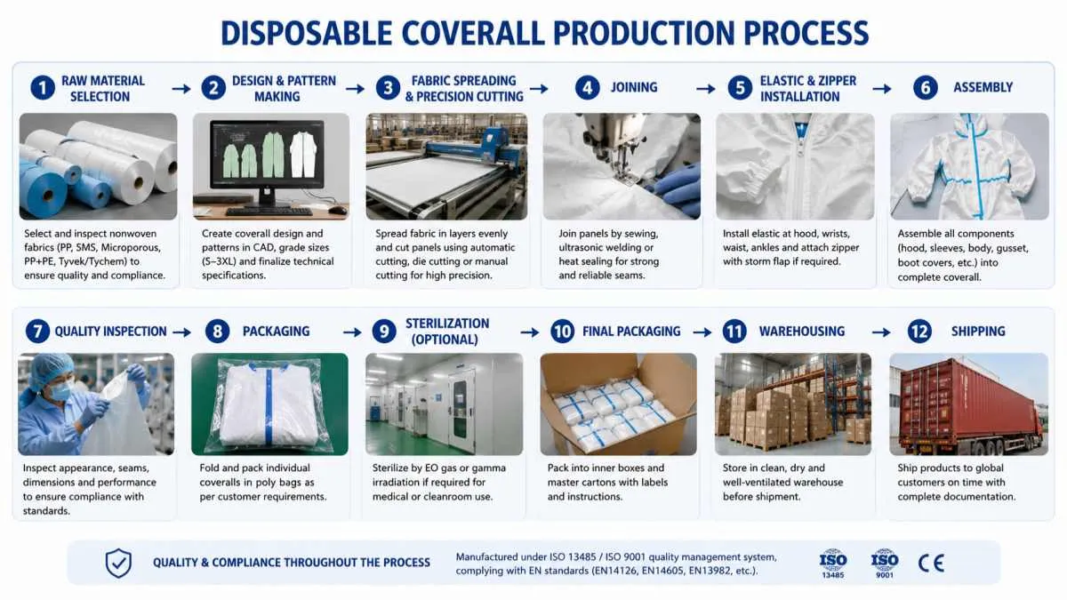 Manufacturing Process of Disposable Coveralls